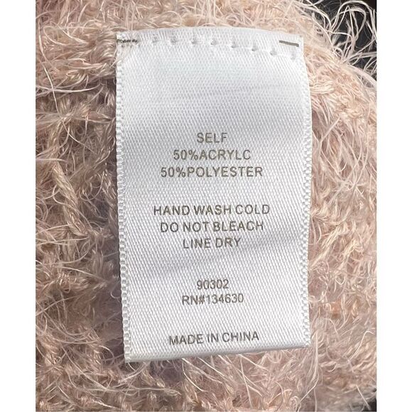 Anthropologie Sunday in Brooklyn Blush Pink Eyelash Open Front Cardigan Size Med - Picture 6 of 6